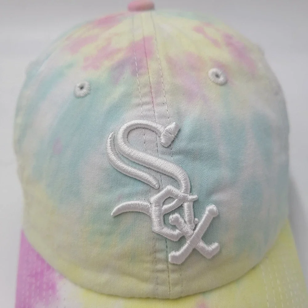 Women Chicago White Sox Hat Strapback 47 Brand Clean Up Pastel Tie Dye MLB Logo